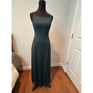 Birdy Grey Benny Tie Back Bridesmaid Dress in Crepe emerald